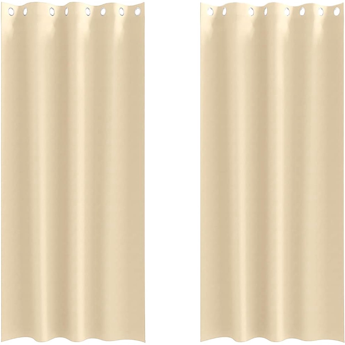 vidaXL - Blackout - Gordijnen - met - Ringen - 2 - st - Crèmekleurig - 225 - x - 140 - cm