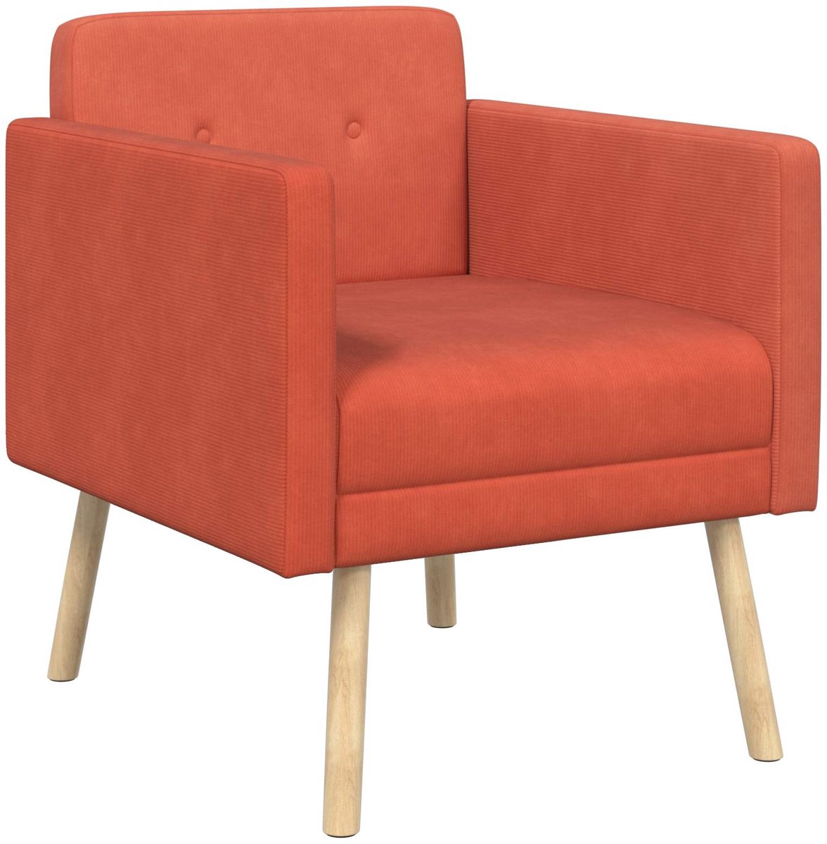 vidaXL Accentstoel - Rood - Oranje - Corduroy - stof Rood-oranje