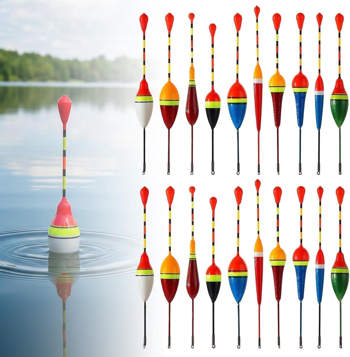 20 stuks vispozen, 12-16,3 cm, praktisch visaccessoire, gekleurde staaf