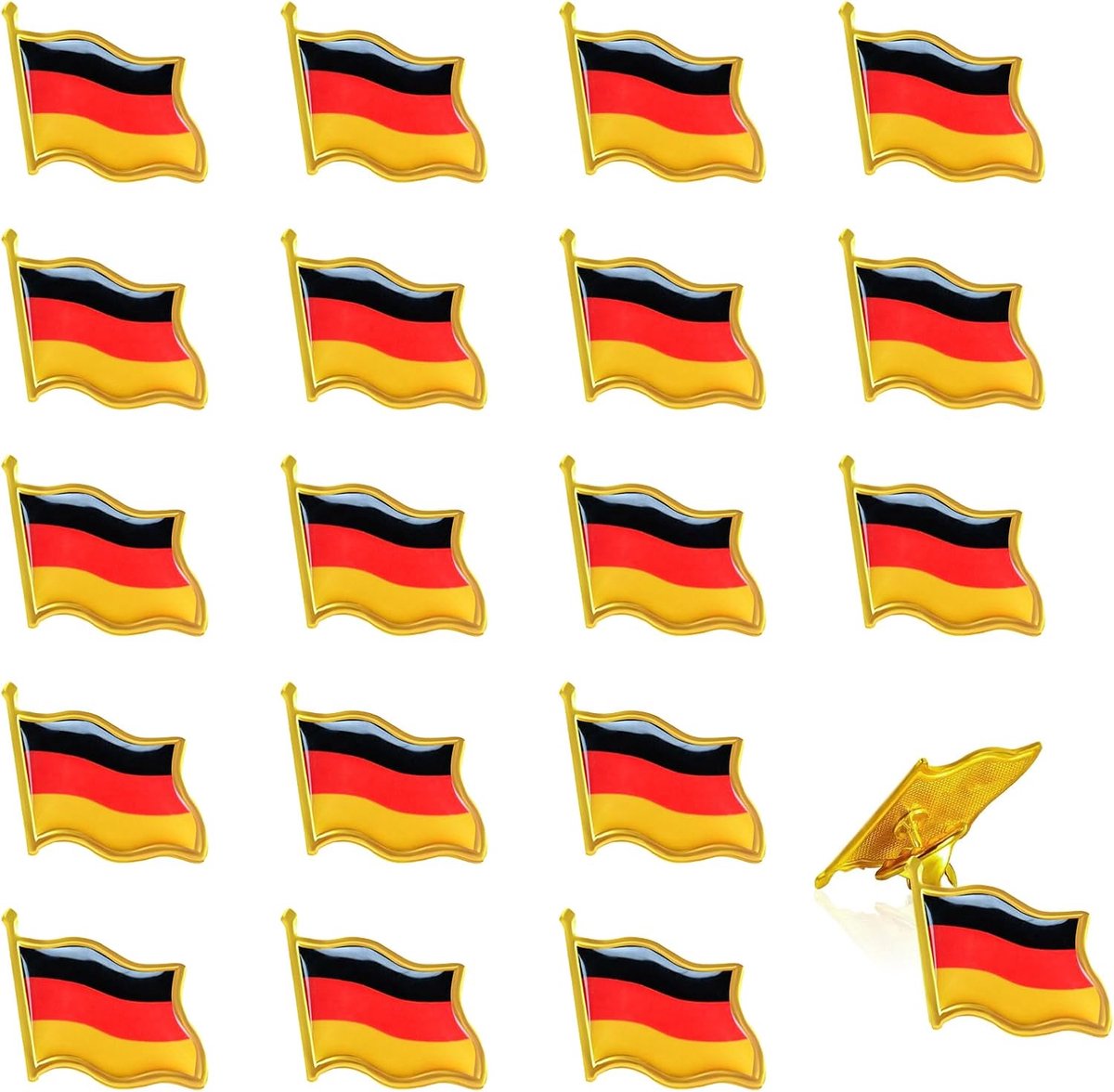 20 stuks badge vlag Duitsland metalen nationale pin badge Duitsland badge klein voor decoratie van kleding jas rugzak hoeden kleding souvenir party sportfan geschenken