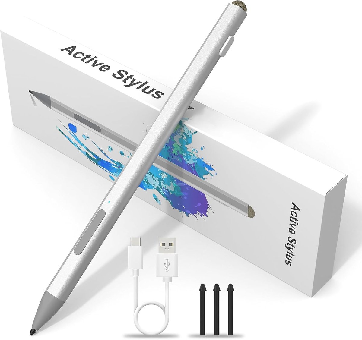 Pen Stylus Pen voor Microsoft Surface Pro 9/8/7/6/5/4/3, Surface Go 3/2/1 Surface Laptop/Studio/Book 4/3/2/1 met 4096 drukgevoeligheid, Palm Rejection, Microsoft Surface Go-accessoires