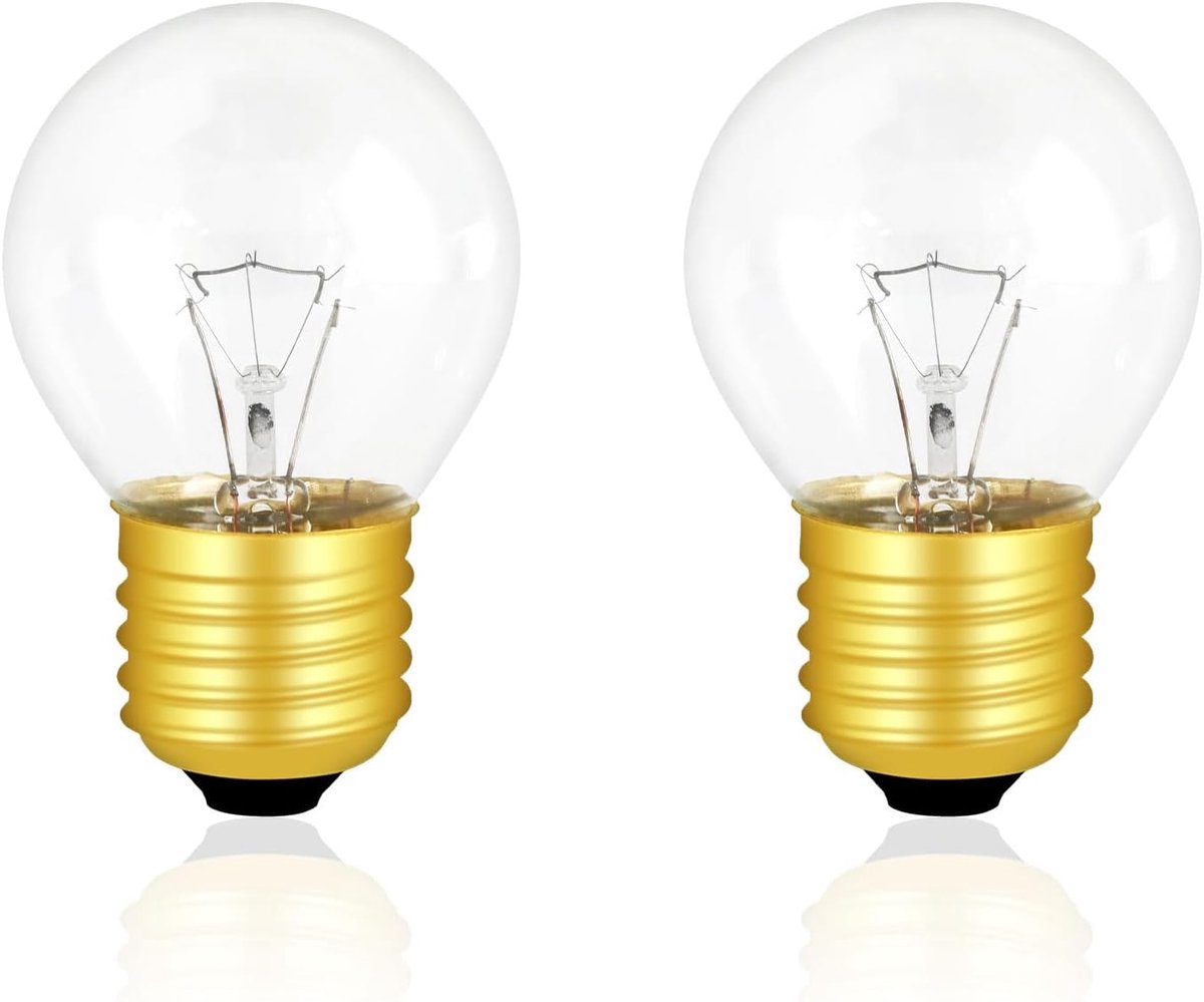 2 stuks dimbare ovenlamp E27, 2700K warmwitte kachelgloeilamp, 410 lumen, 71MM * 45MM, AC 240V, tot 300°C hittebestendig, G45 globe heldere lampen, voor ovens, lavalamp, saunalicht