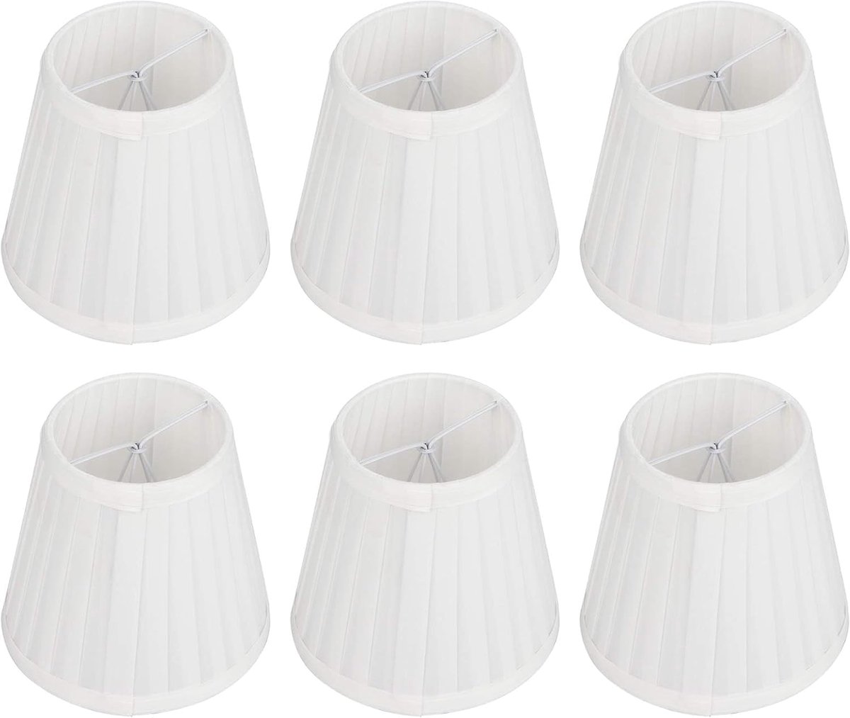 Lampenkap voor tafellampen, set van 6 clips voor kaars, kristallen kroonluchter, 3,5 x 5 x 5,5 inch, 6 sets handwerkstoffen, wandlamp, lampenkap, kroonluchter, schaduwdoek