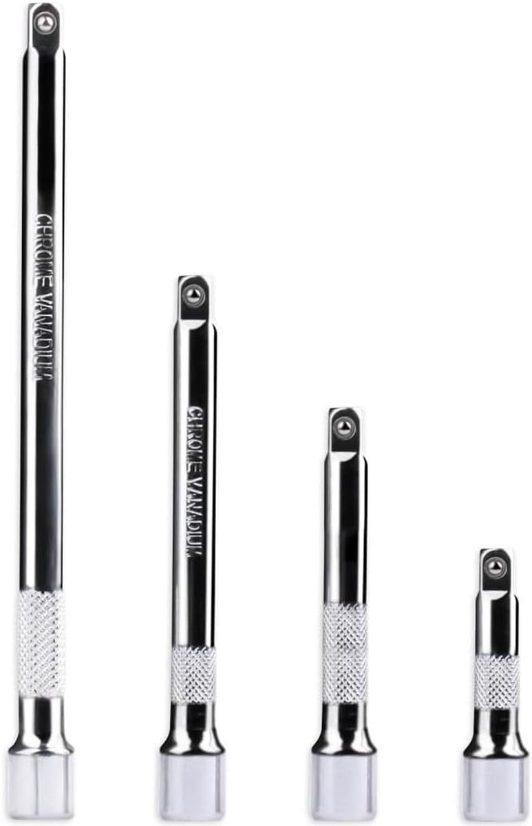 4 stuks steeksleutel, 1/4 inch aandrijving 50 mm 75 mm 100 mm 150 mm kantelverlengset voor slagmoersleutel ratelsleutel