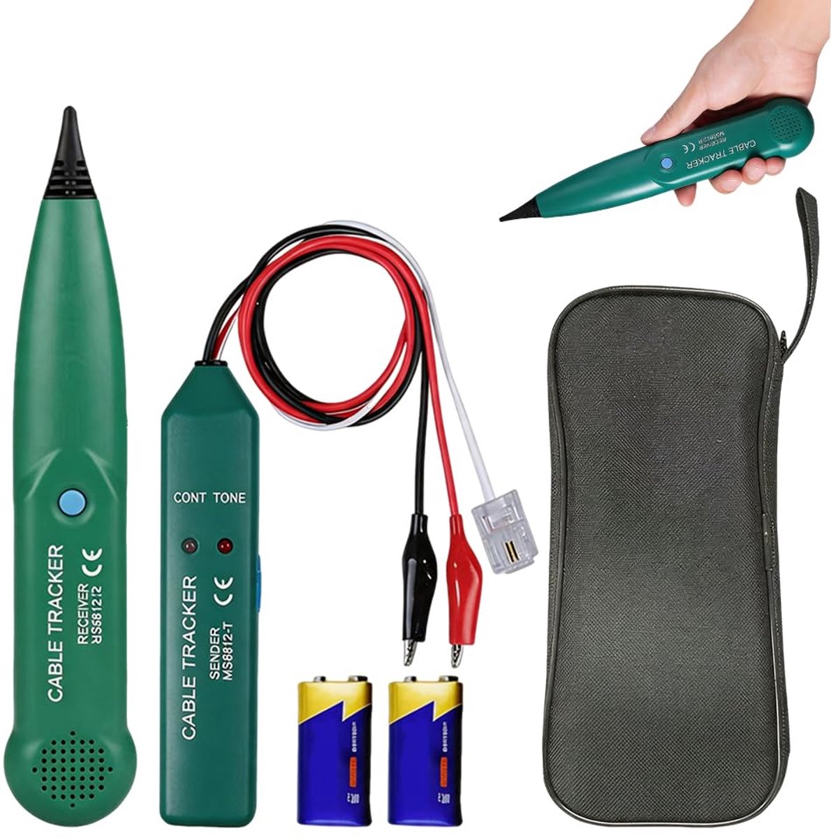 Tracker, HOVCEH Detector voor gebroken kabels, robot grasmaaier, inclusief twee 9 V-batterijen, draagbare kabeltracker, eenvoudig te bedienen kabelzoeker tuin automower