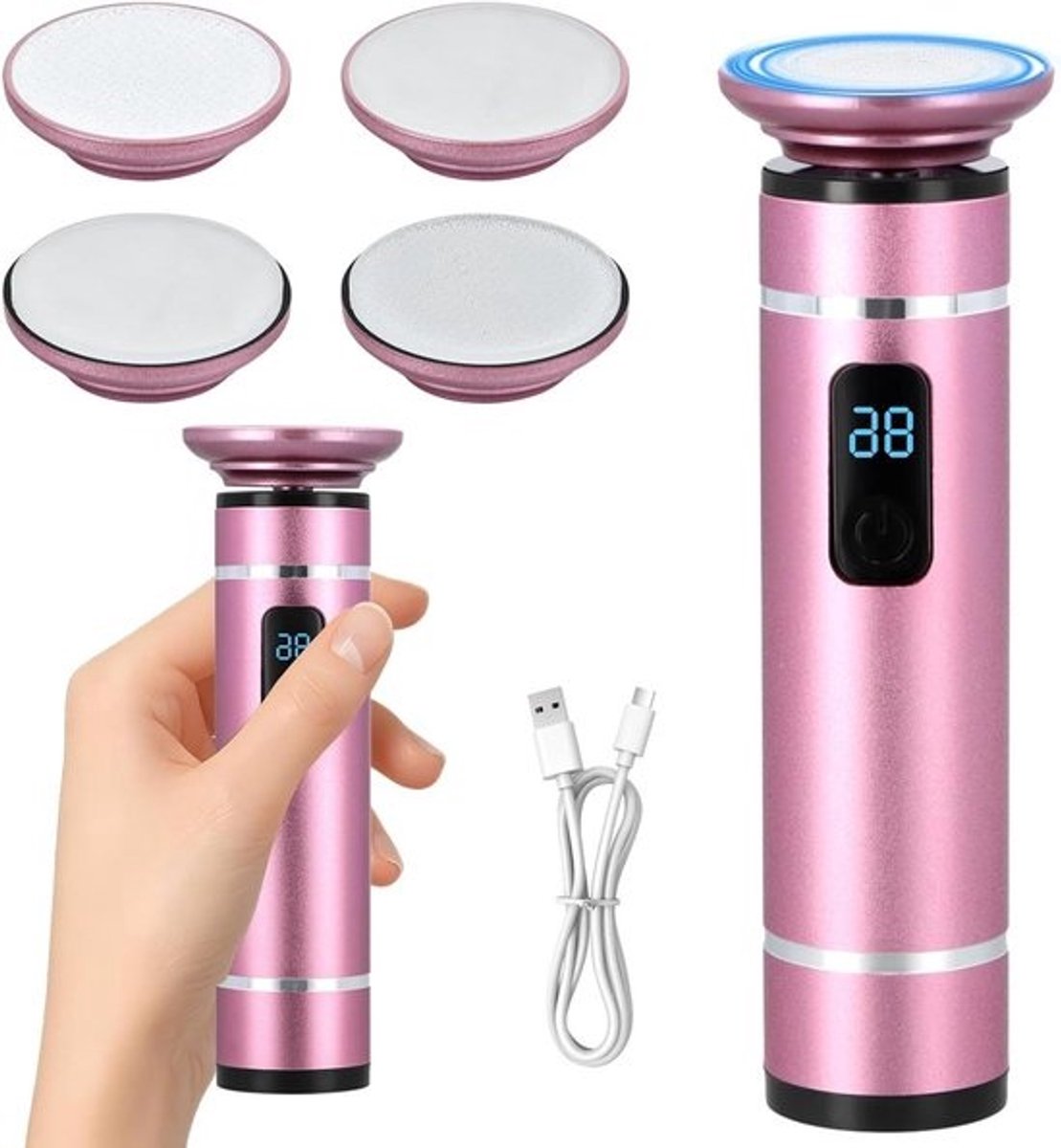 Elektrische Eeltverwijderaar - Voetvijl Pedicure - Voetverzorging Thuis - Nano-glasslijpschijf - 143 cm - Zilver
