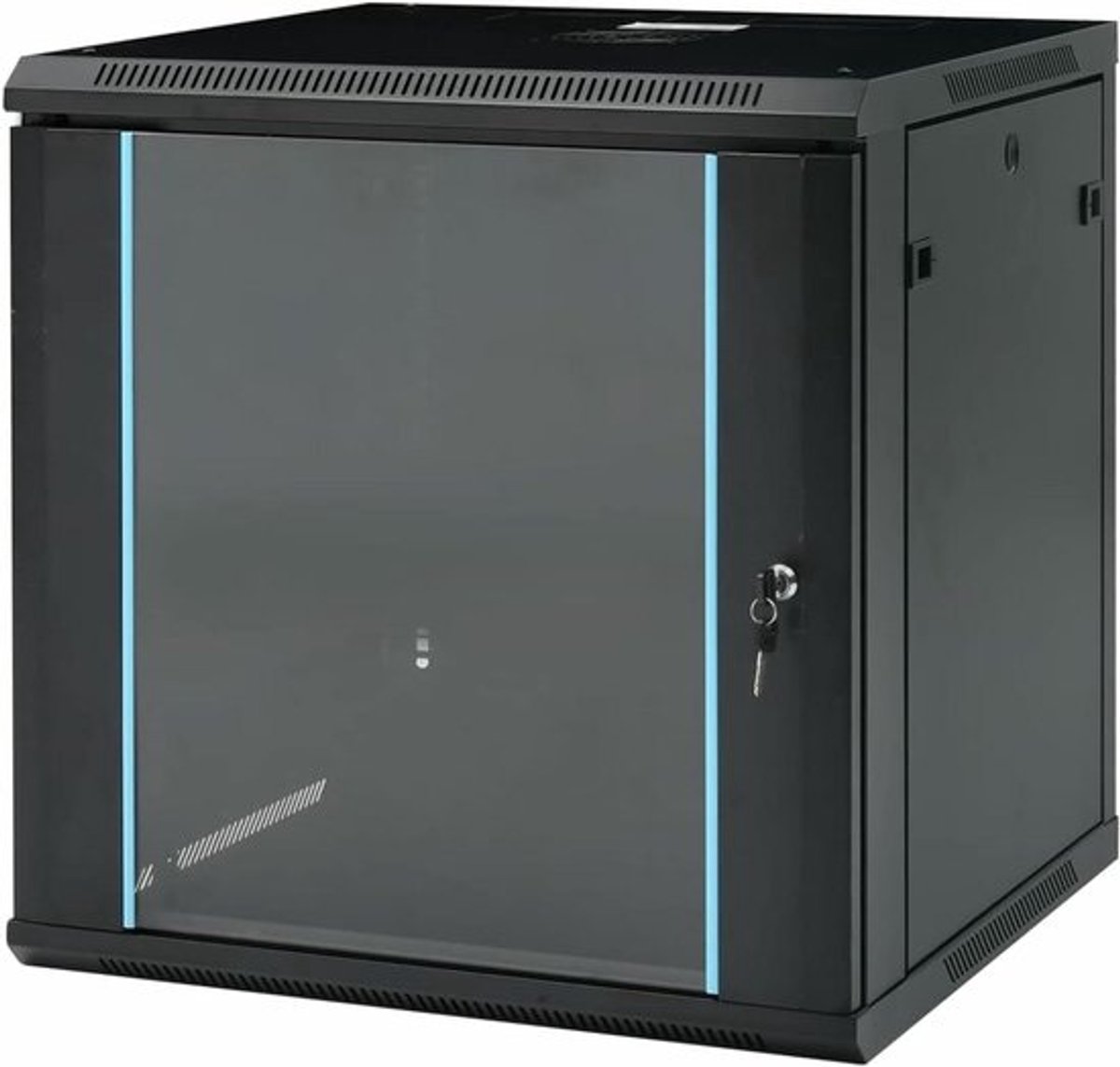 Netwerkkast Muurkast - Serverkast Rack - Apparatuur Beveiligen - Afsluitbare Deur - 12U 60x60x64cm - Zwart