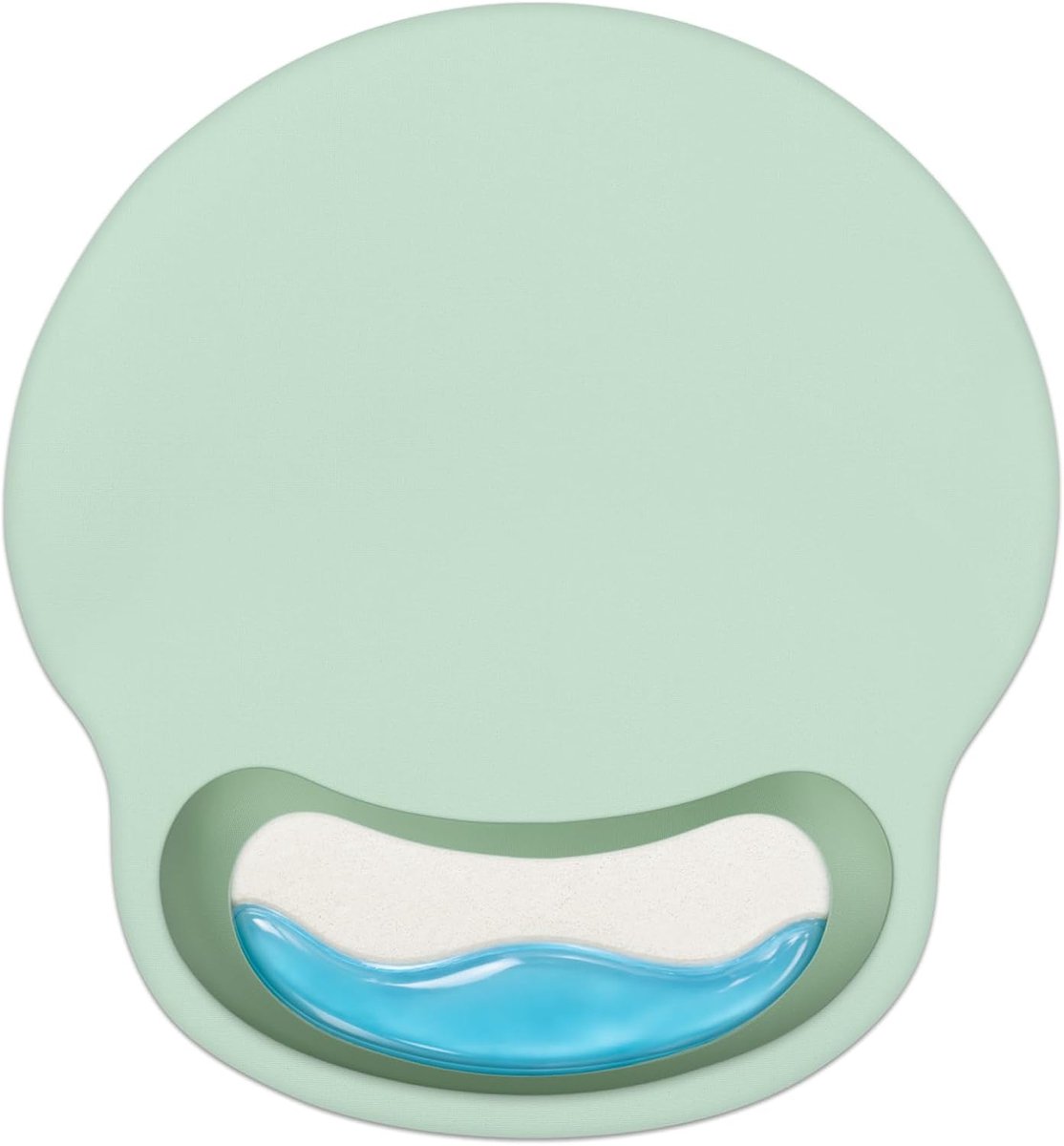 Muismat met polssteun, 2-in-1 ergonomische muismat met polssteun, gel + traagschuim muismat set voor kantoor, thuis, gaming, bureauaccessoire, schattig bureaudecoratie, groen