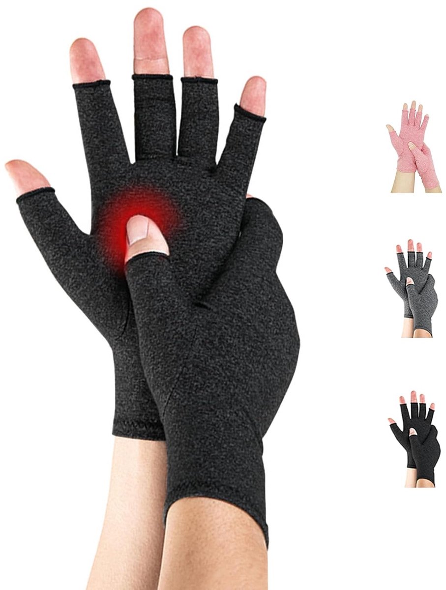 Handschoenen 1 paar vingerloze compressiehandschoenen voor vrouwen en mannen voor reumatoïde artrose Ziekte Raynaud Verlichting Ademend Autorijden Keukenwerk Dagelijks