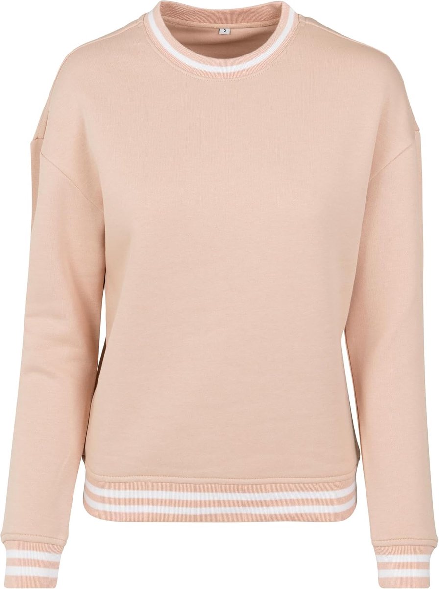 Your Brand Dames sweatshirt Ladies College Crew Pullover Vrouwen Sweater met strepen aan de manchetten verkrijgbaar in 2 kleuren, maten XS - 5XL