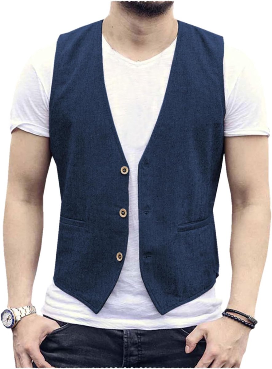 vest voor heren, casual, regular fit