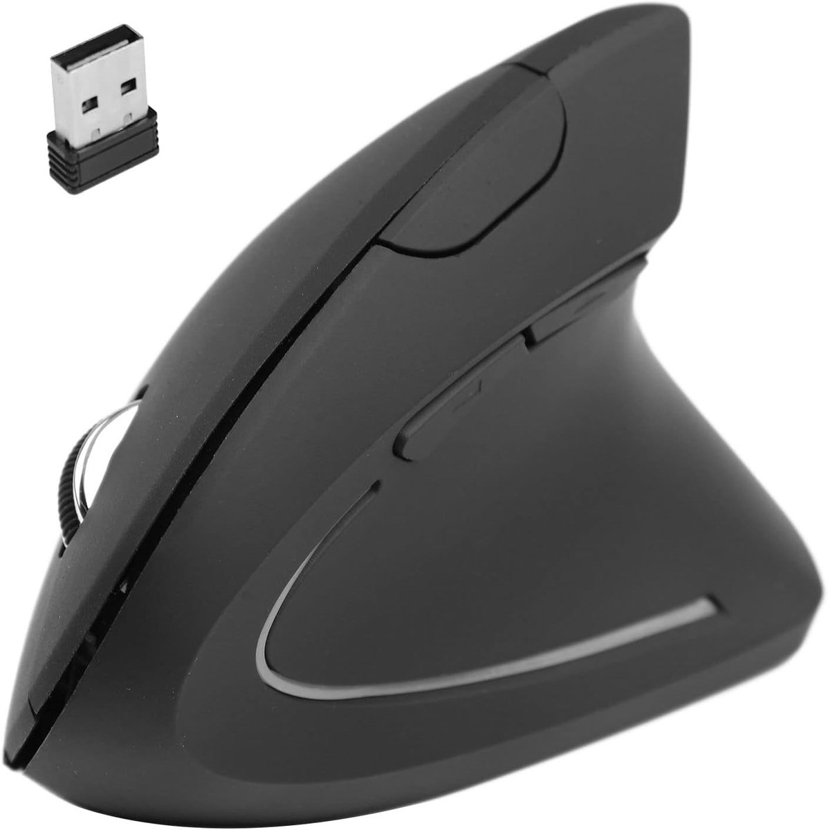 2.4G Draadloze Verticale Muis met Ergonomisch Ontwerp en Instelbare DPI, Meerdere Knoppen Om Te Gamen, Werkt op Batterijen, ABS-materiaal