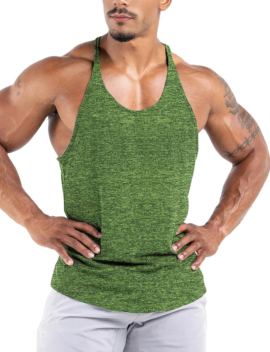 Tanktop voor heren, sneldrogend, elastisch, spiertraining