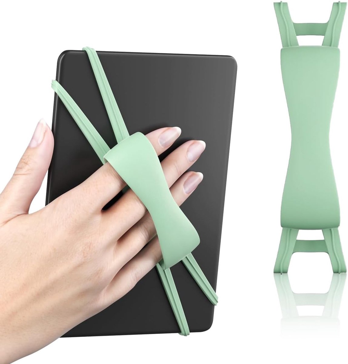 Hand Strap Houder voor tablets en e-readers (4,7-8 inch) | Veilige en lichtgewicht grip houder voor één hand lezen | Compatibel met Kindle, Paperwhite, Oasis, Smartphones (Groen)