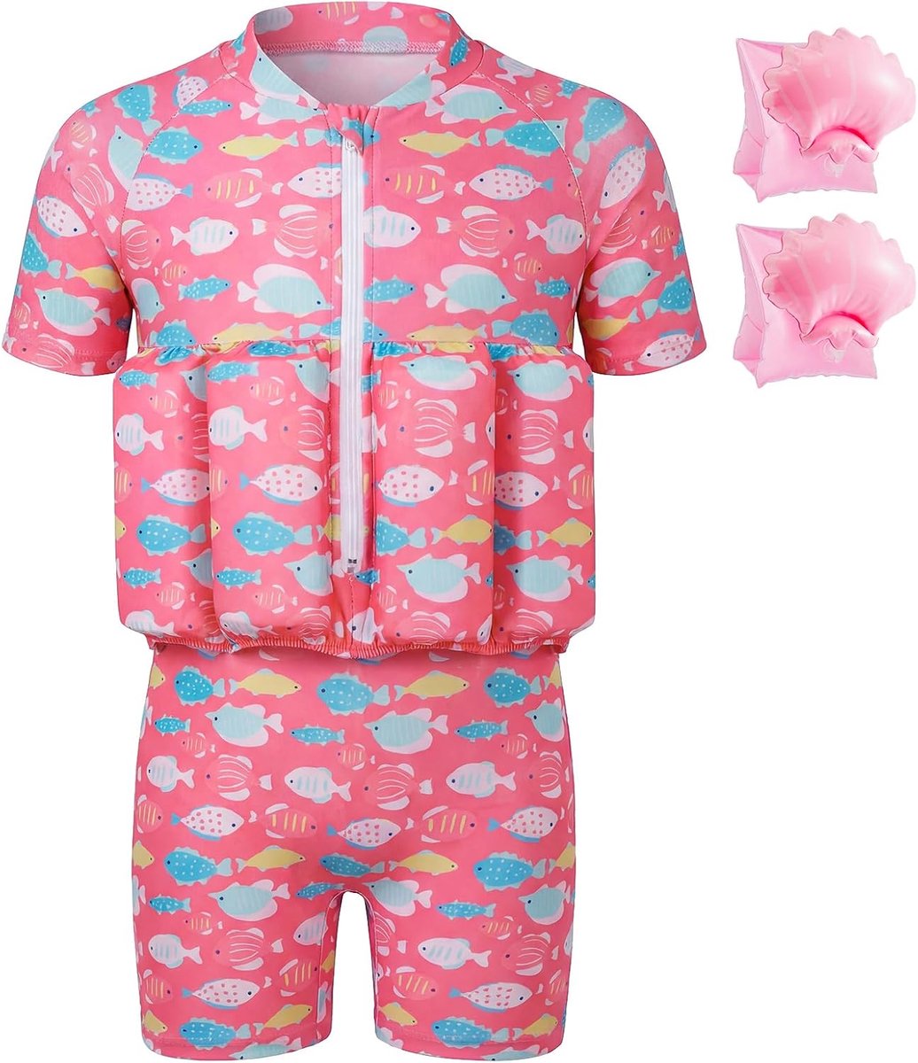 Badpak voor baby's, meisjes en jongens, met drijfvermogen voor peuters, zwemtrainingshulp, zwempak, eendelig zwempak