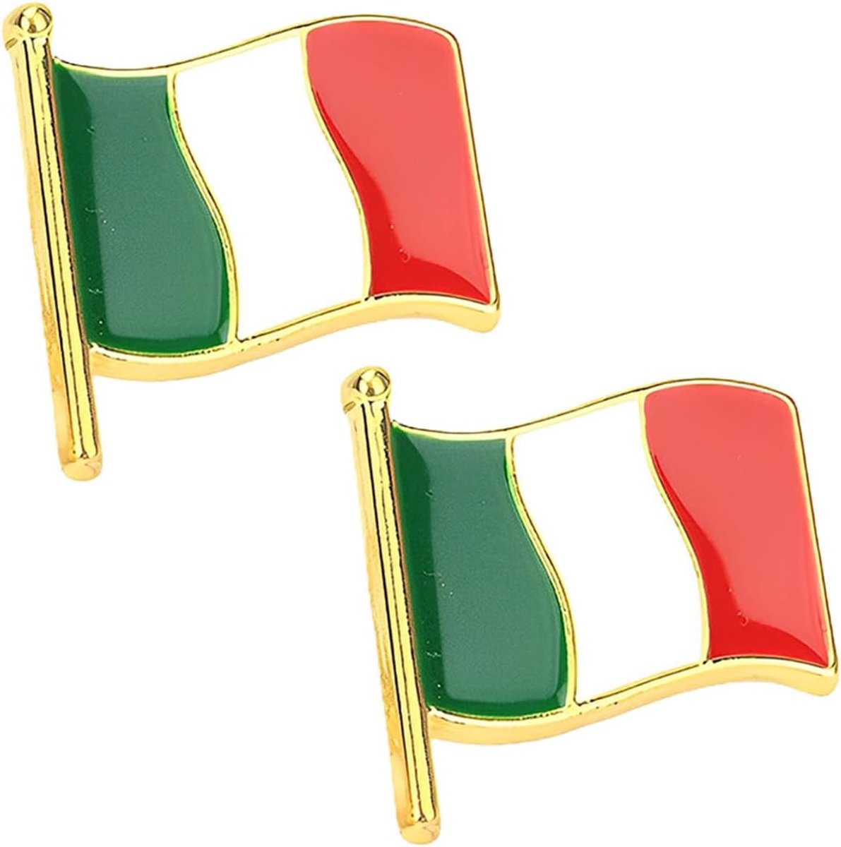 2 stuks Italiaanse reversspelden, vlaggenbroche Nationale Patriottische revers Revers Schouderriemen van Metalen Badge Emaille Decoratie