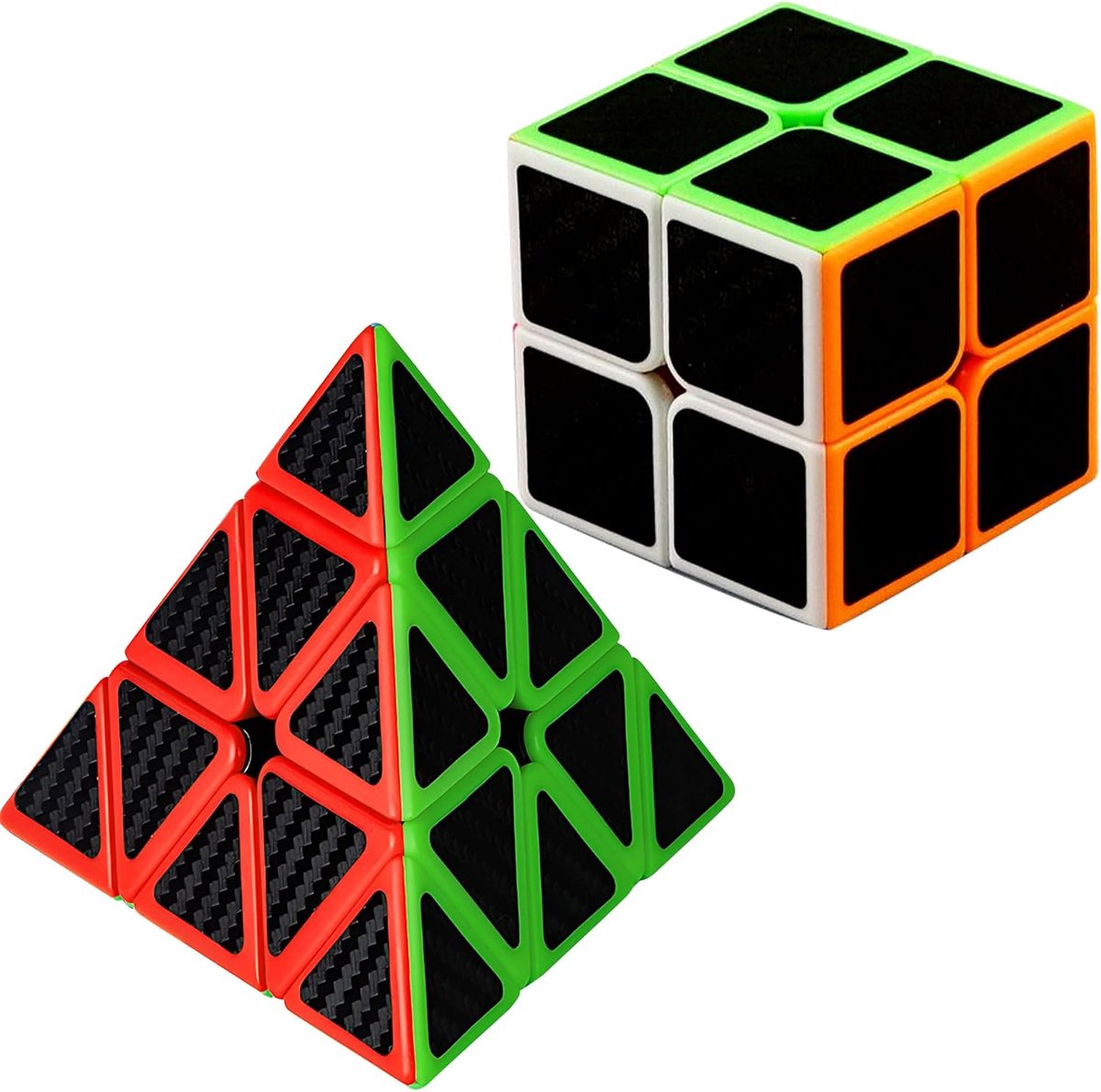 koolstofvezel speed cube set 2x2x2 3x3x3 piramide magische kubus puzzel