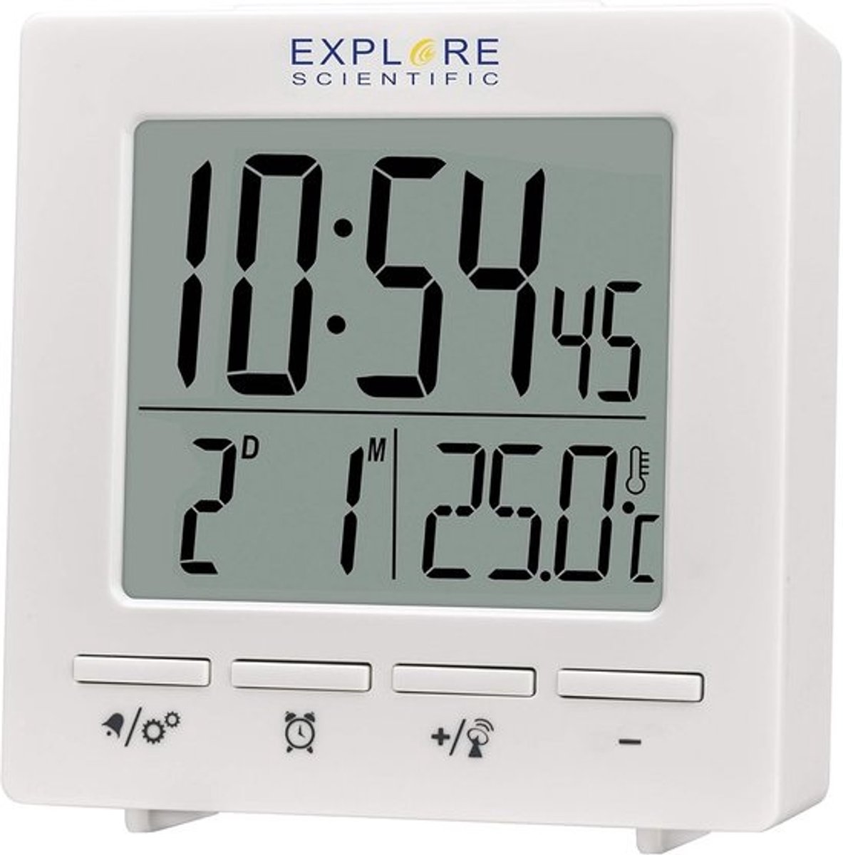 Radiogestuurde Wekker met Dubbel Alarm, Kalender en Binnentemperatuurmeter - Compact en Draagbaar