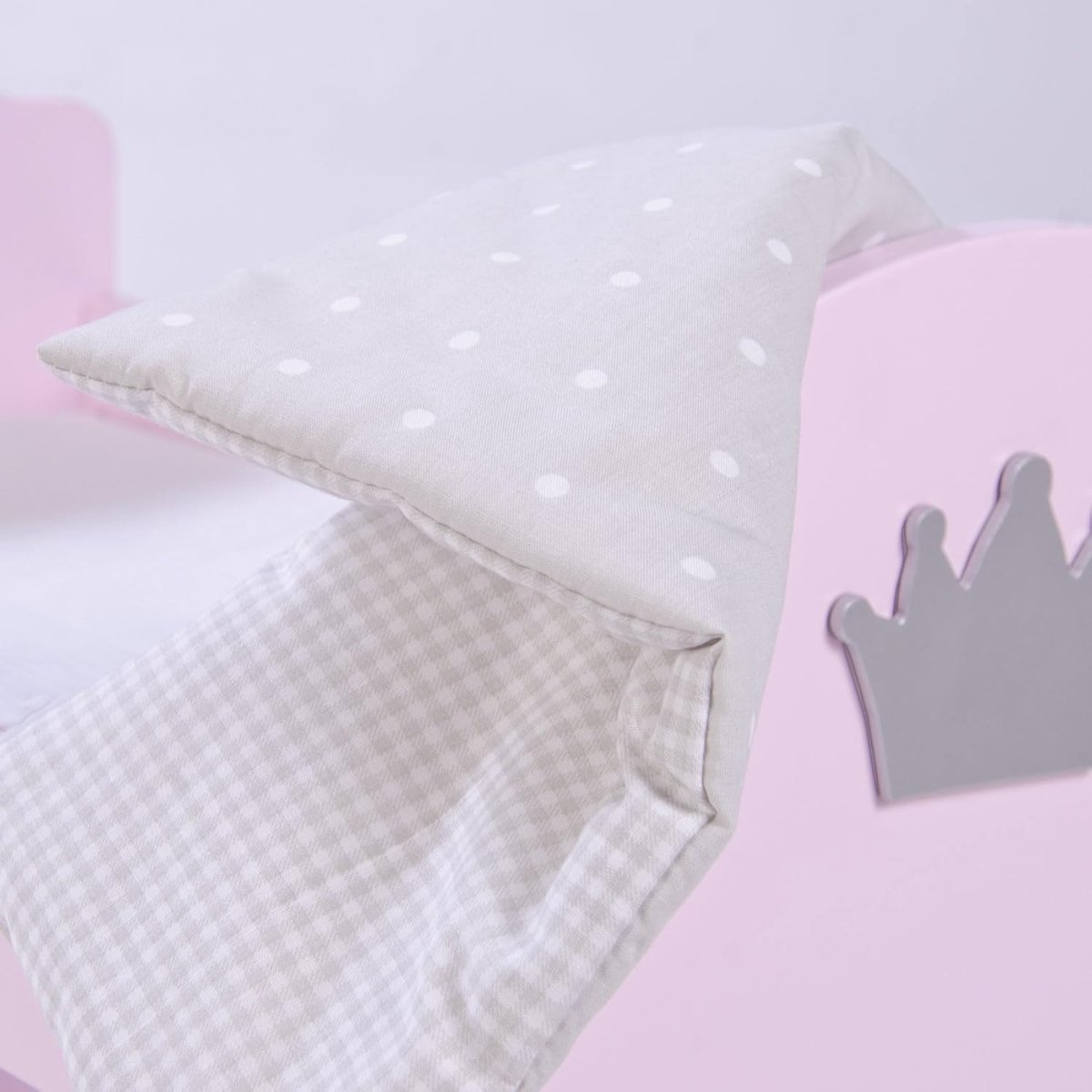 Meubelserie "Sophie", poppenbed incl. textiel uitrusting, beddengoed en hemel, poppenaccessoires roze