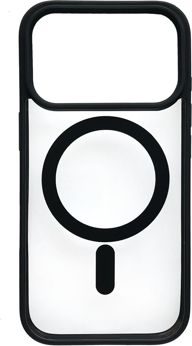 Hoesje Geschikt voor Apple iPhone 18 Pro - Zwart - Casemania Magnetisch Bumper Back Cover Geschikt voor MagSafe - Zachte TPU Rand en Krasbestendige Transparante Achterkant Back Cover