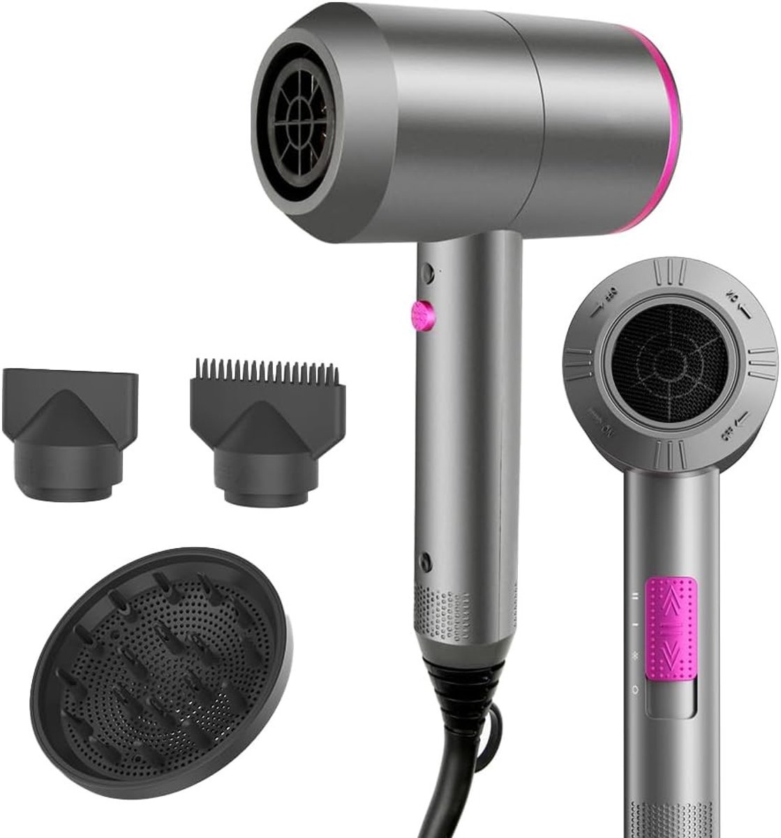 Krachtige Föhn - Zwart - Professionele Ionische Haardroger met AC-motor - Voor Sneldrogen van Haar