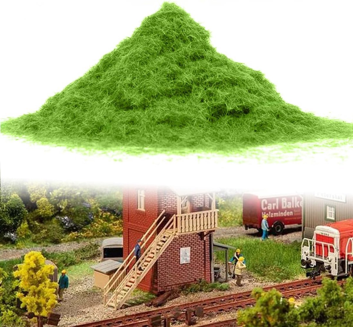 Dailygoods- Kunstmosgrasplant Realistisch Uiterlijk - Kunstgras - Modelgras - Statisch Graspoeder - 30 g/Zak - Geschikt voor Landschapsarchitectuur