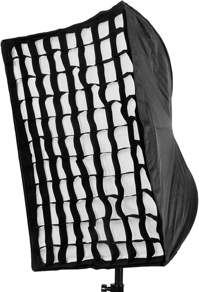 Dailygoods- Softbox met Raster - Directionele Controle - Softbox Set - Bevestigingsbanden - Cellulair Ontwerp - Geschikt voor Portretfotografie - Lich