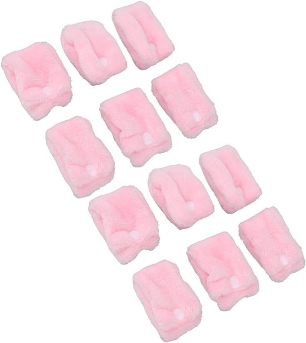Haarrollers - Krulspelden Slaaprollers - Haar Krullen - Hitteloos Koraalfleece - 12 stuks - Roze