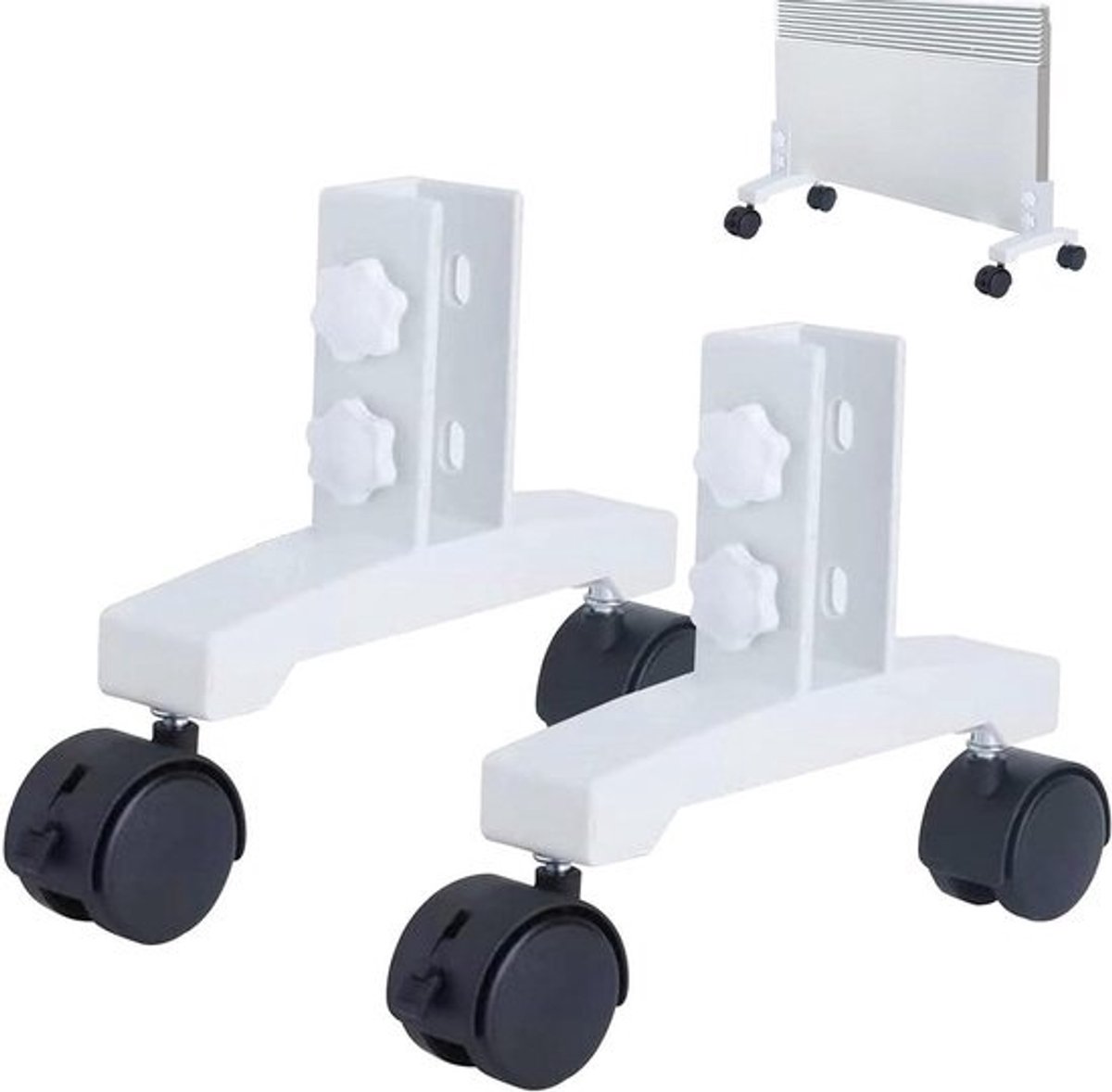Verwarming Steunwielen - Radiator Rollen - Mobiele Verwarming - 360 Graden Draaibaar - 22 cm - Meerkleurig