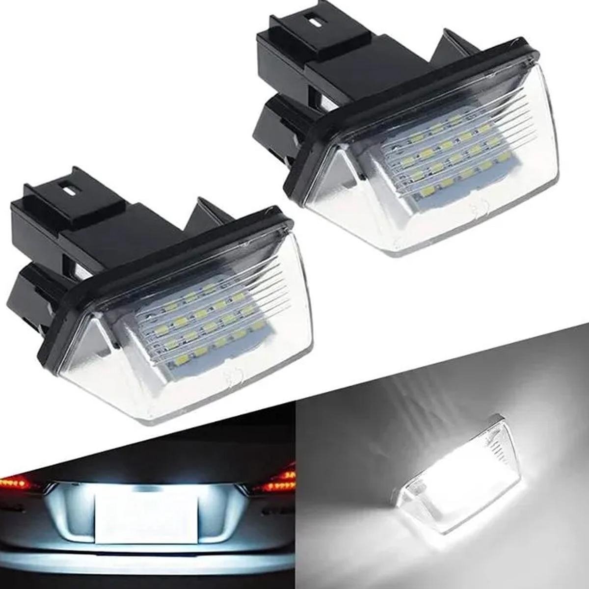 SSTRWGOOD 2 Stuks Kentekenverlichting - LED Nummerbordverlichting - 3W - Geschikt voor Peugeot 206 207 307 308 Citroën C3 C6 - Kunststof - Complete Set voor Auto Achterlicht