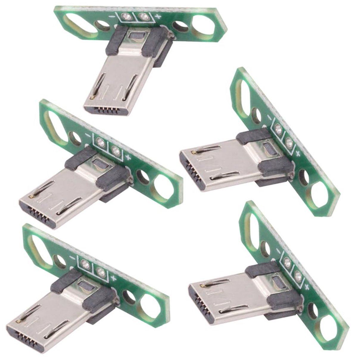 5 stuks Micro USB2.0 mannelijke stekker lange connector DIY OEM 13 mm lengte met PCB-bord montage soldeer type