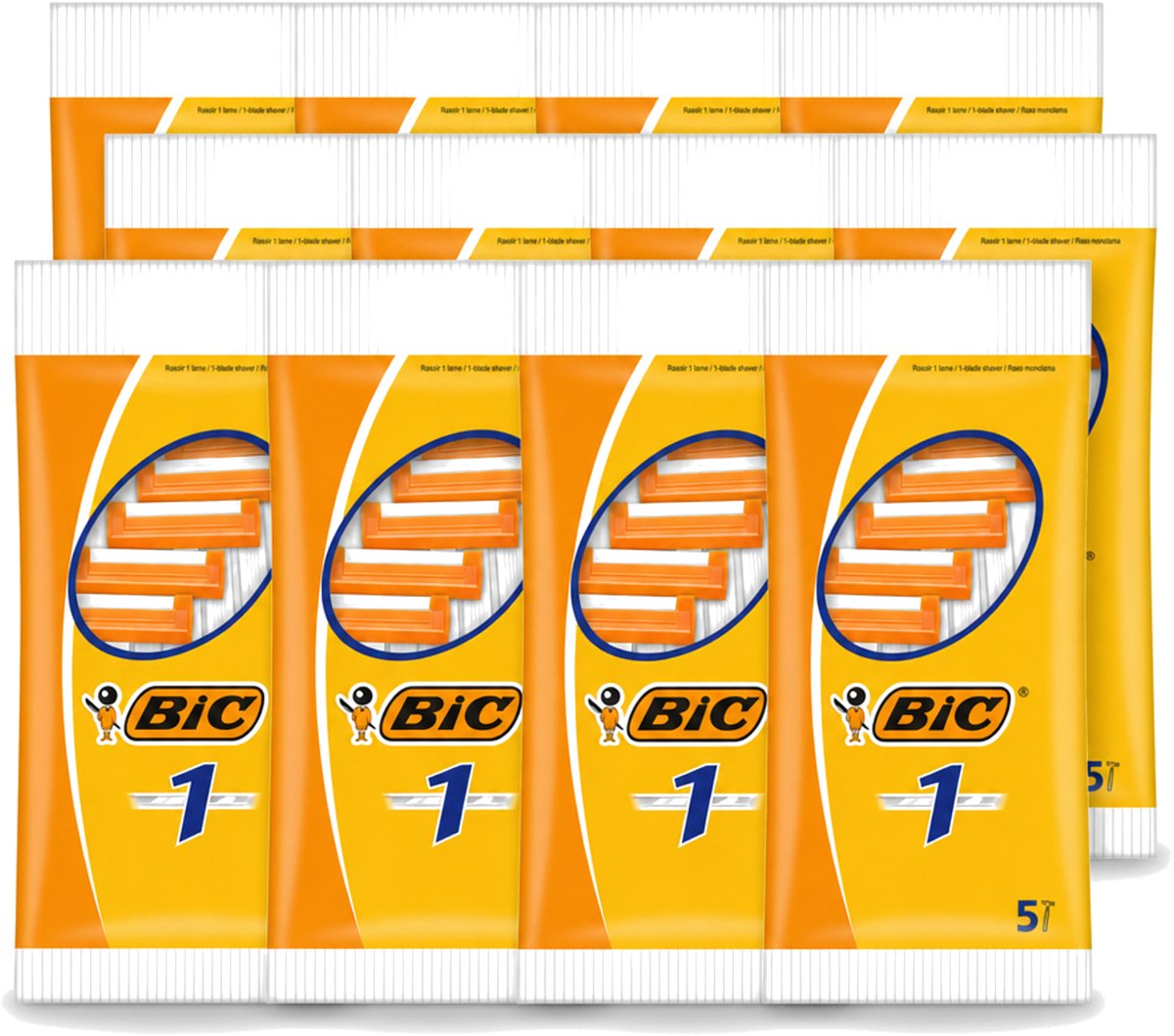 12 x Bic - Scheermesjes - Enkel Mesje - Wegwerpmesjes - 5 Scheermesjes - Voordeelverpakking - 12 stuks