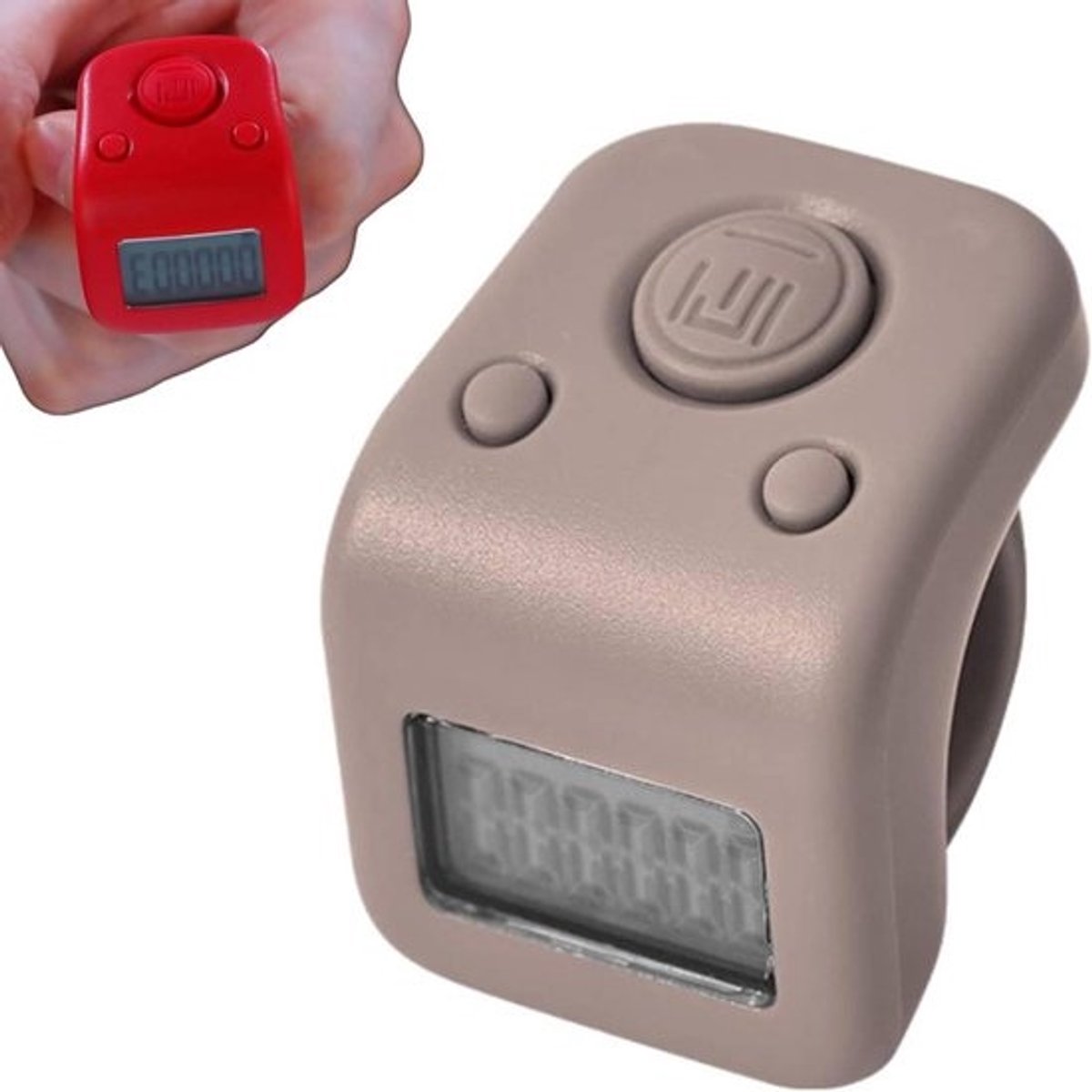 Digitale Vingerteller - Klikteller LED - Sport Statistieken - Waterdicht IPX8 - 6 Cijfers - Grijs