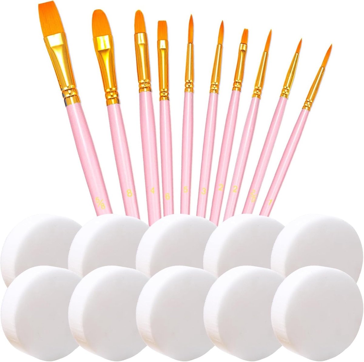 10-delige Make-upkwasten Set voor Kinderen met Spons en Olieverfkwasten voor Carnaval, Halloween en Gezichtsverf