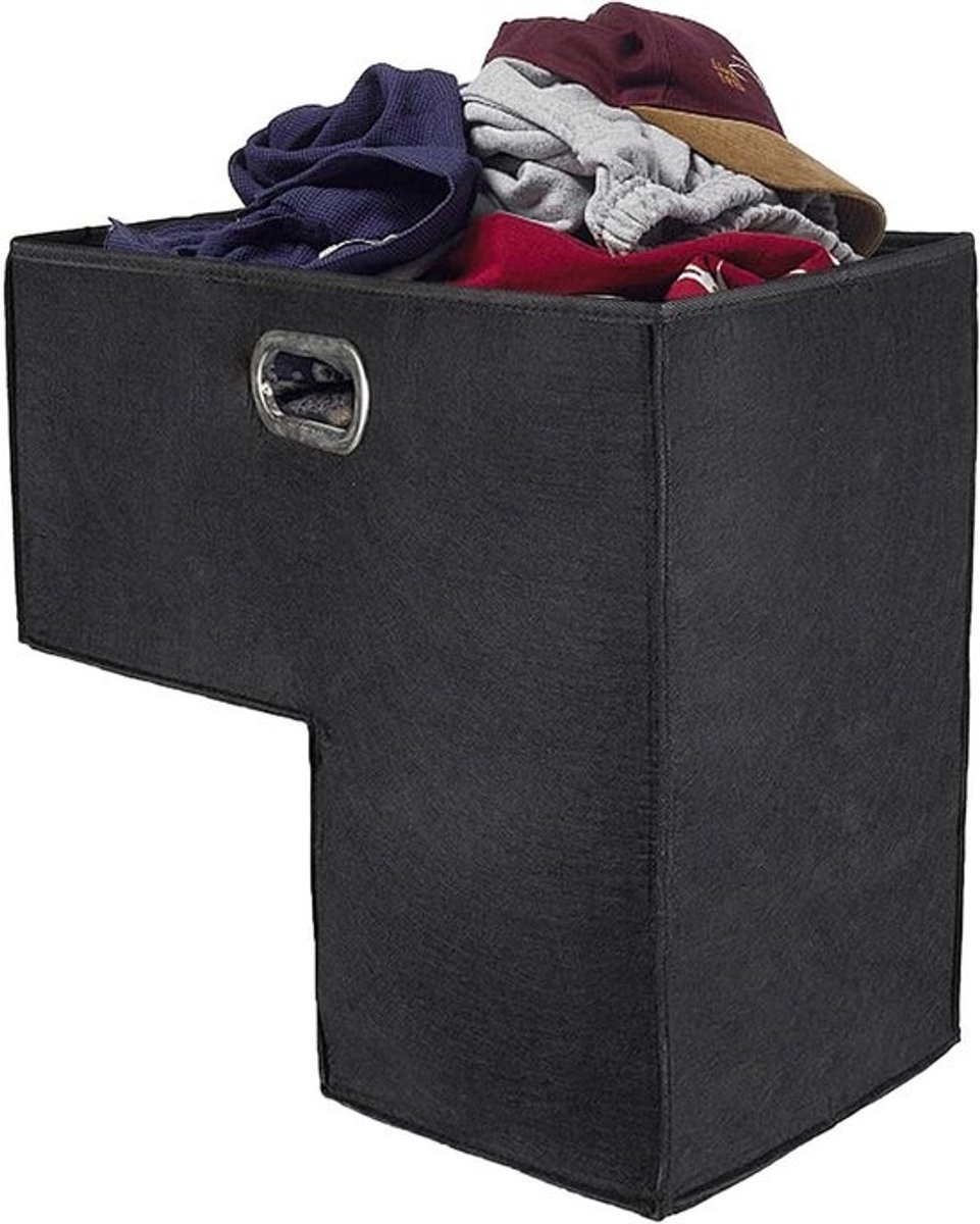 Trappenmand - Opbergmand trap - Ruimte maximaliseren - Stabiel vilten ontwerp - 23.5W x 5.2H cm - Zwart