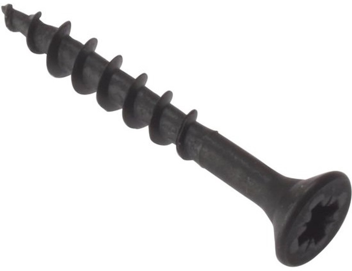 Zwarte Spaanplaatschroeven Pozi 4.2 x 45mm Set van 200 Stuks