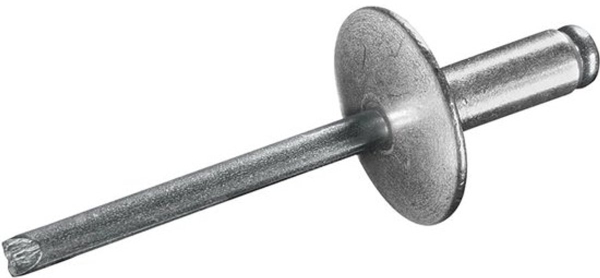 500 Stuks Blindklinknagels Grote Kop 4,8 x 10 mm Aluminium/Staal