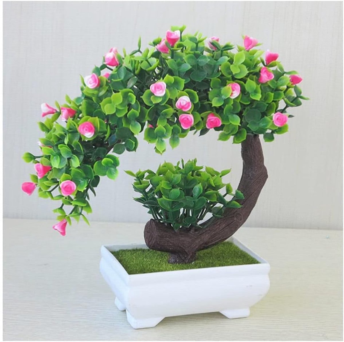 Mini-potplanten Kunstmatige Crescent Rose Groen in Potten Faux Potte Kleine Huizenplanten for Indoor Tabletop Decor Kunstplant (Color : H)