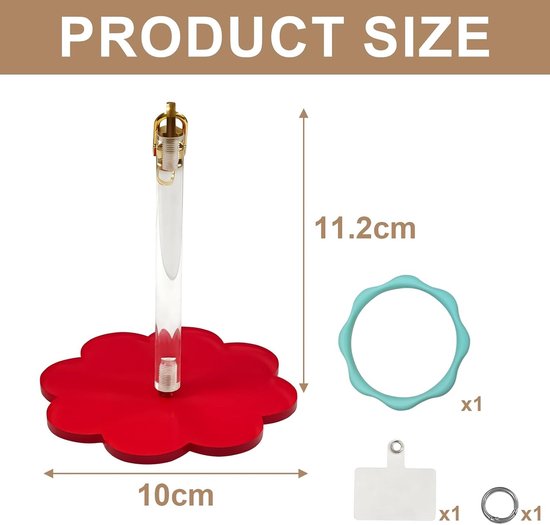 Yarn Holder voor Wol met Armband, Voorkomt Ingewikkeld Rimpelen, Ideaal voor Breien en Haken, Perfect Cadeau voor Breiliefhebbers, Acryl en Rood — afbeelding 5