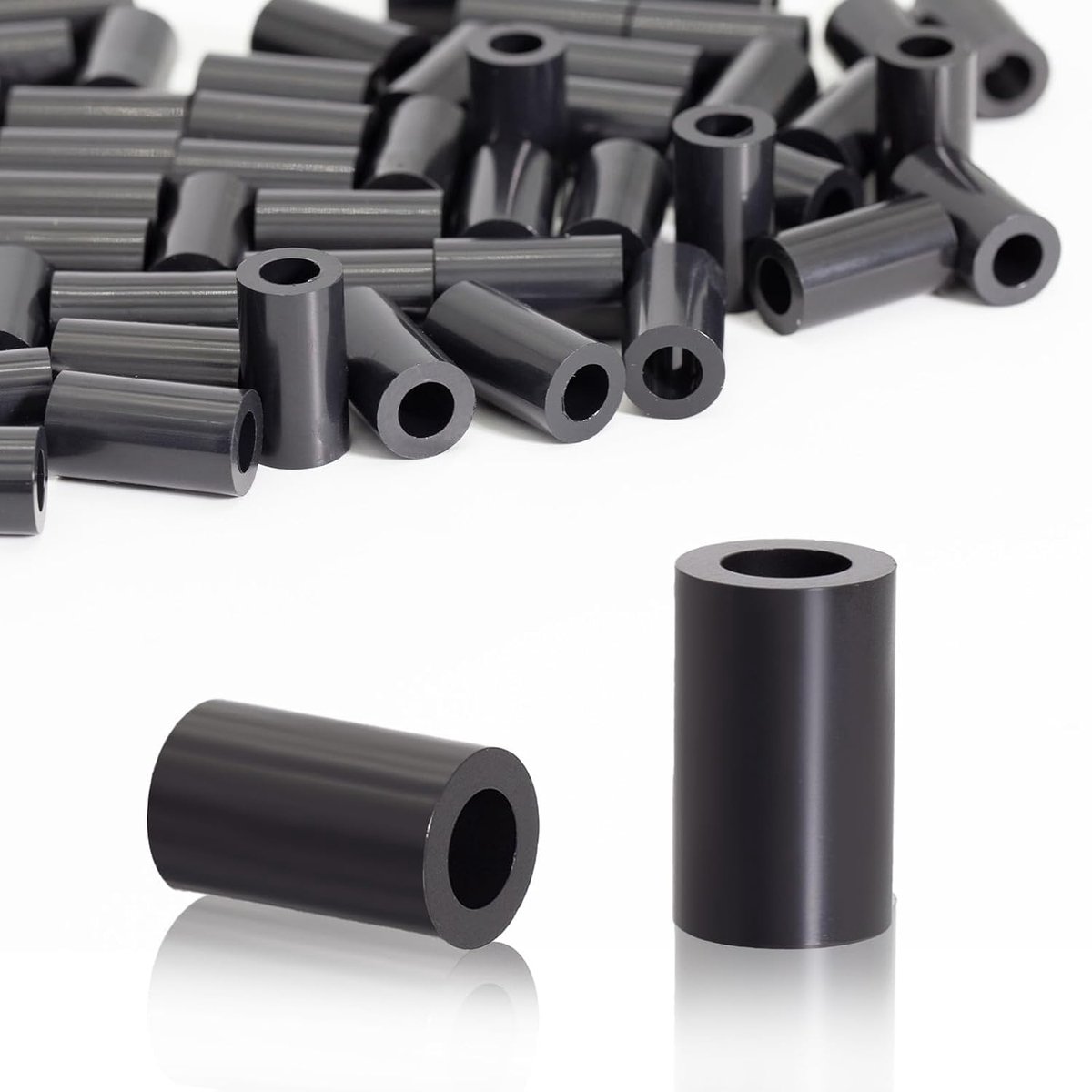 100 stuks afstandshulzen M4 ABS afstandhouders kunststof (zwart) rubber afstandshulzen kunststof isolatie afstandsschijven voor M4 schroeven 7 x 12 mm voor printplaten | elektrisch isolerend