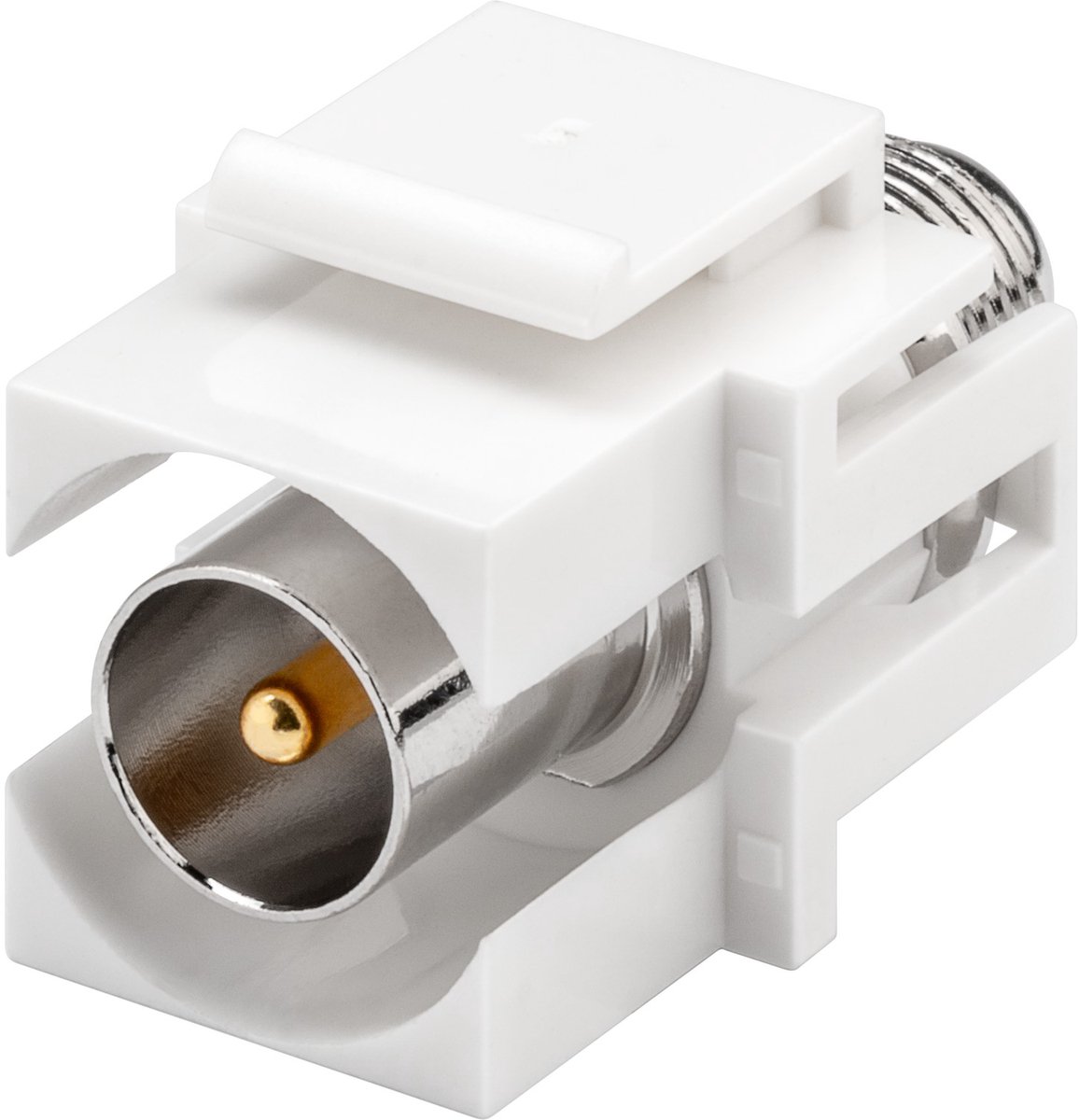 Image of Goobay Keystone-module satelliet/antenne, vlakke montage, Coaxstekker naar F-bus