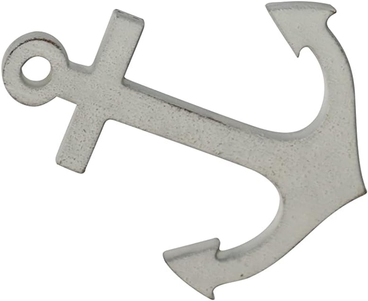 12 Stuks Houten Anker - Wit, 6 cm - Maritiem Decoratieobject voor Bruiloft en Nautische Decoratie
