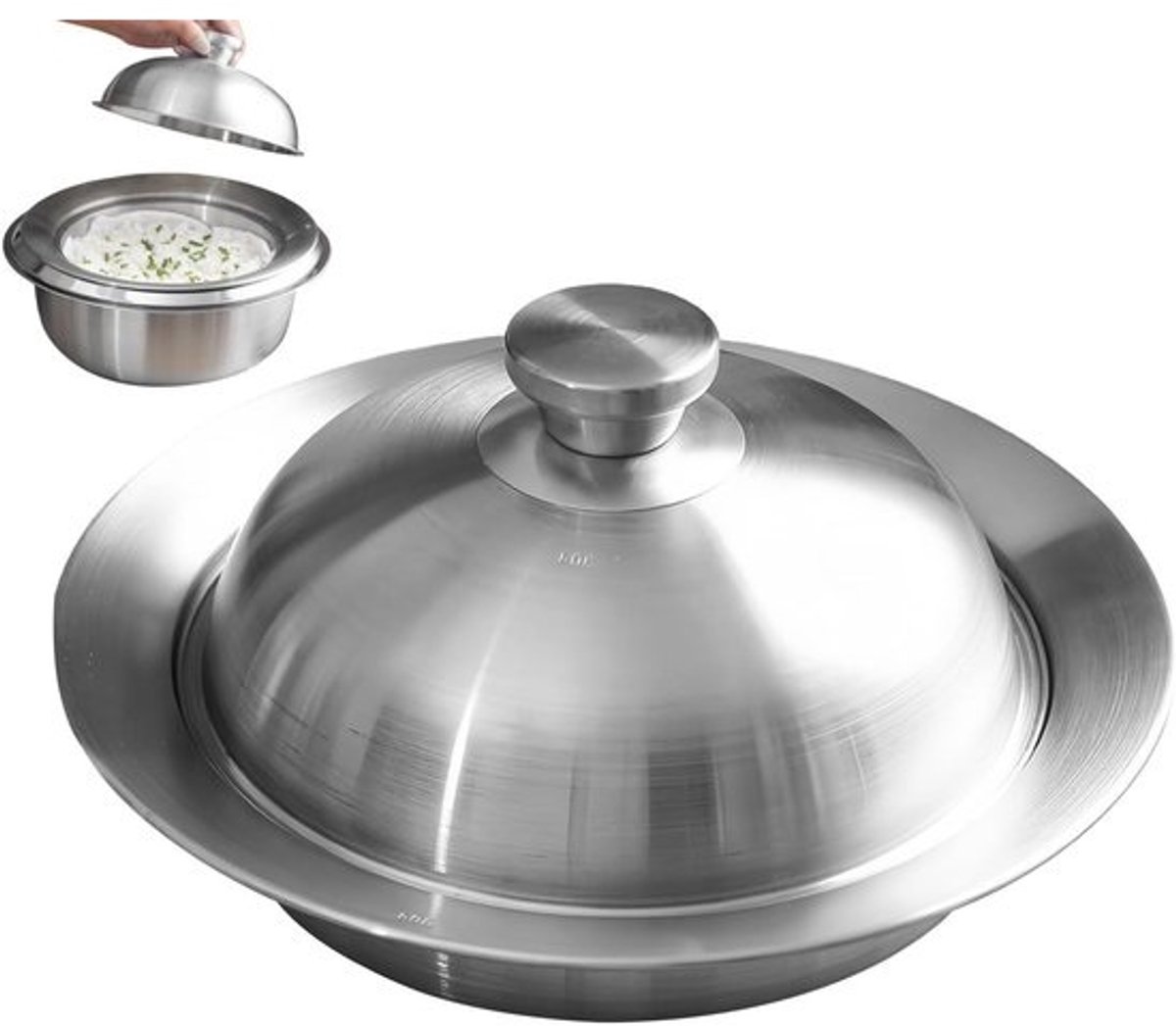 Stoommand Groenten - RVS Stoompan - Gezond Koken - Gelijkmatige Warmte - 28 cm - Zilver