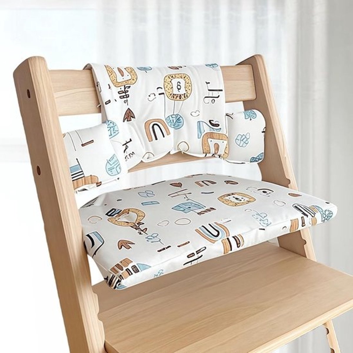 Zitkussen Kinderen - Kinderstoelkussen - Comfortabel Zitten - Waterdichte Coating - 2 stuks - Wit