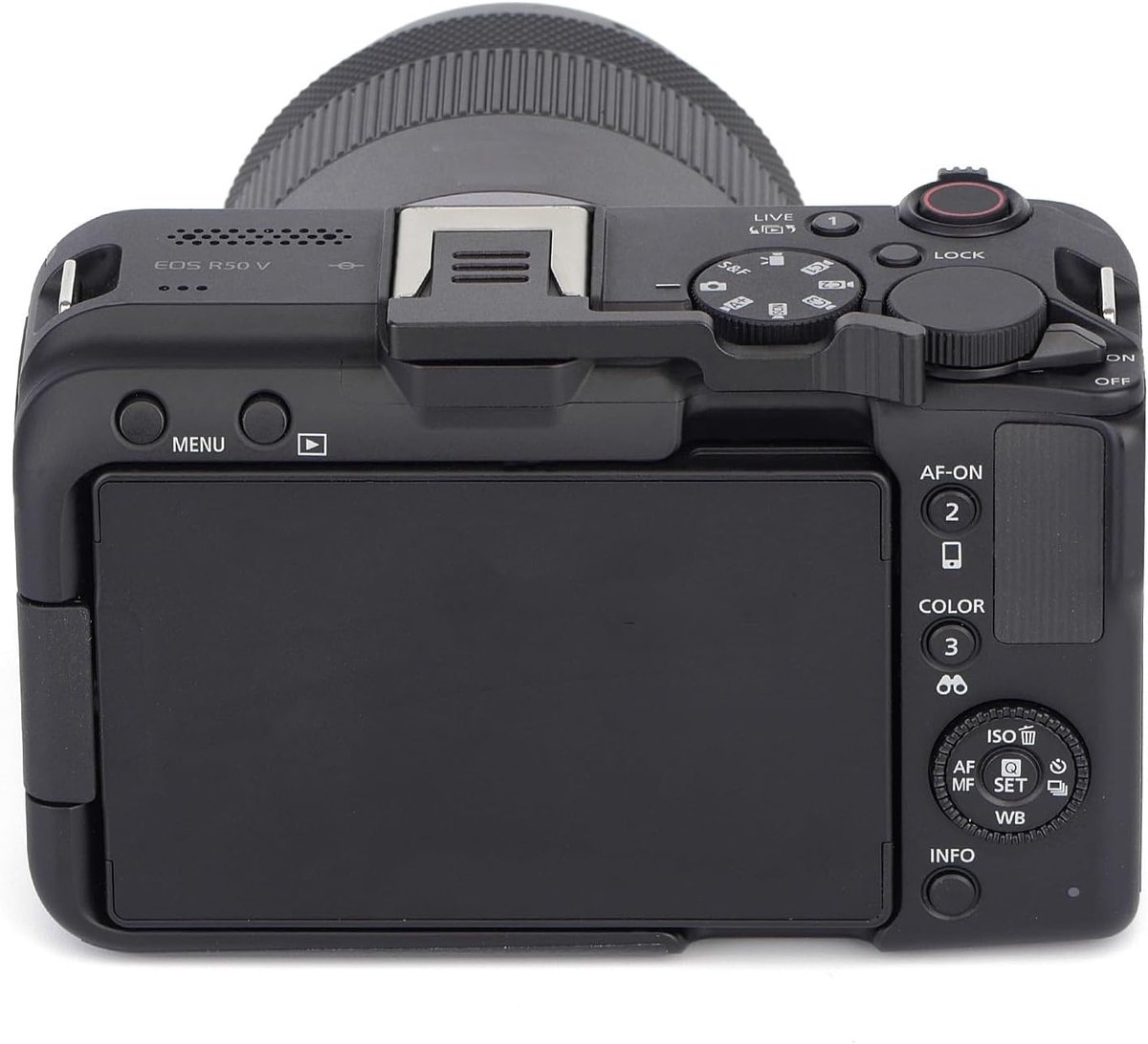 Compatibel met Canon EOS R50V, ergonomische aluminium duimgreep hot shoe duimondersteuning handgreep, verbeterde bediening en comfort, veilige en eenvoudige installatie (zwart