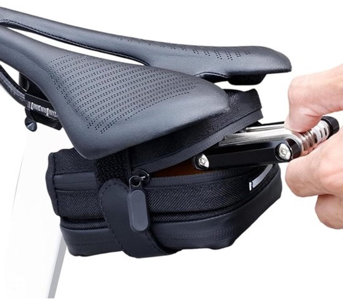 Fietsachtertas - Onderzadeltas Fietstas - Compacte Opslag - Afneembaar Waterdicht - 12 Cm Nylon