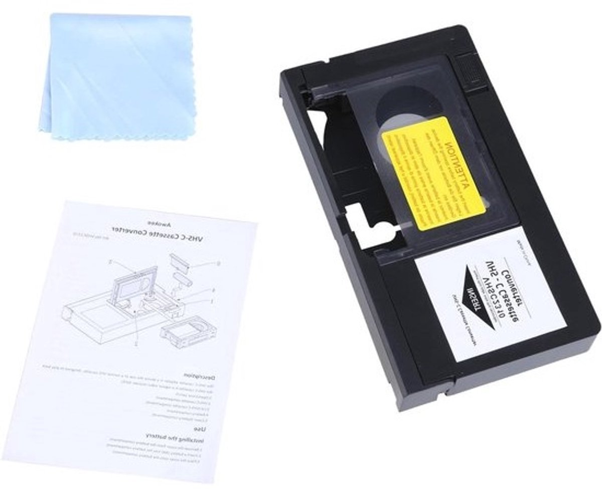 Video Tape Adapter - Cassette Converter - Oude Opnames Digitaliseren - Gemotoriseerde Werking - 19 x 10 cm - Zwart