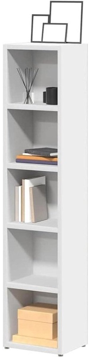 CD-rekken - DVD plank - Media opslag - 5 ruime vakken - 935 cm hoog - Wit
