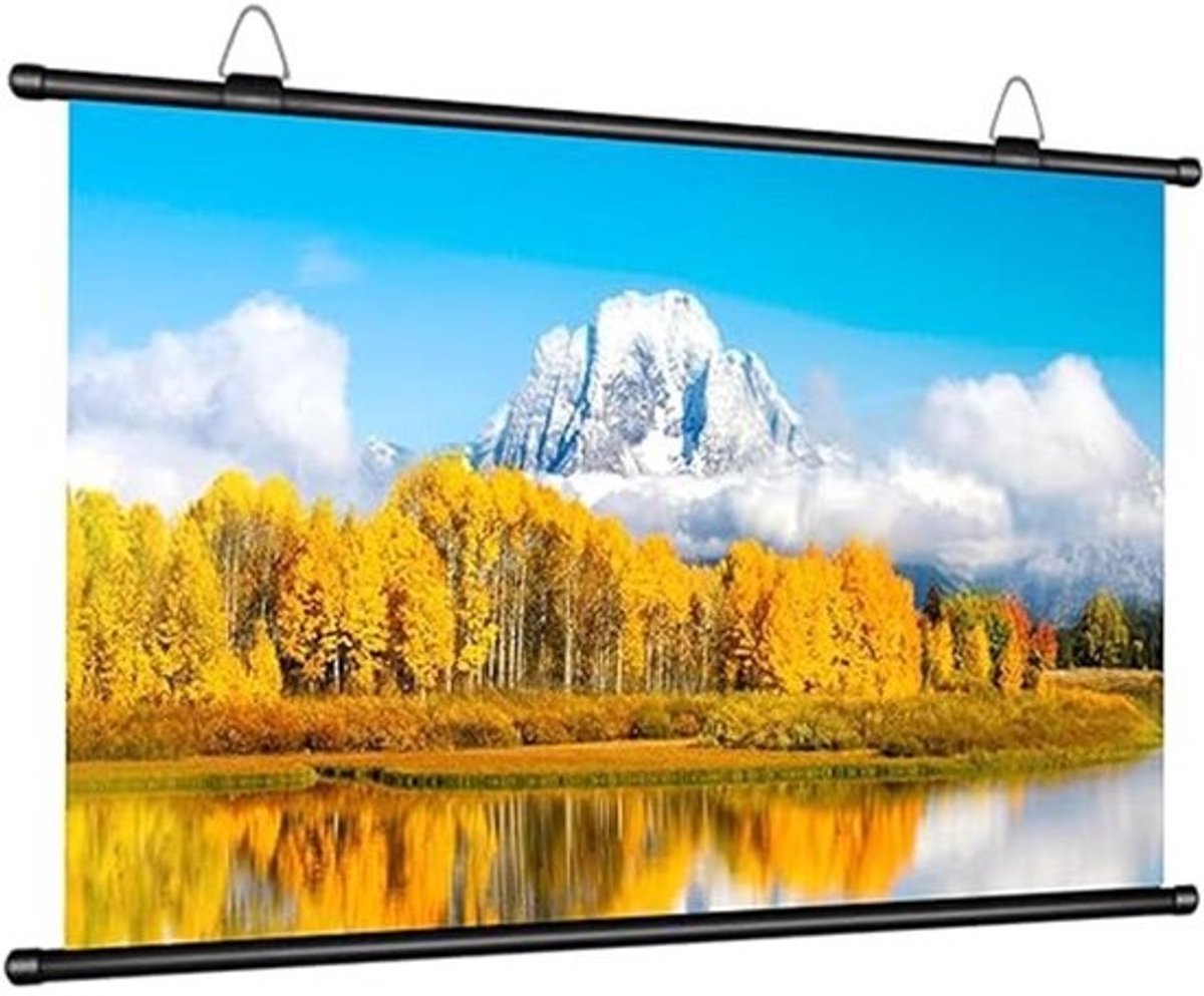 Draagbaar Projectiescherm - Filmscherm Buiten - Thuisbioscoop Creëren - 4K HD Anti-kreuk - 72 inch - Zwart