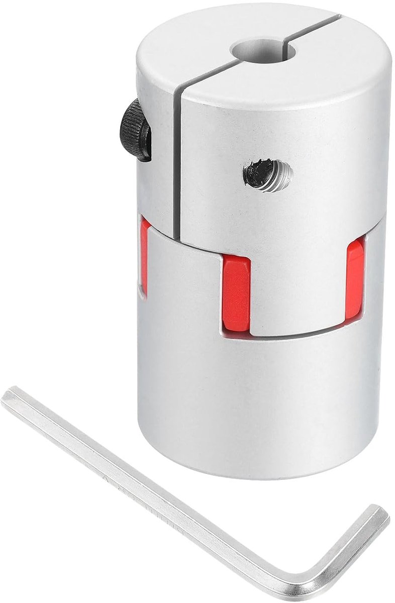 D40 L66 10 mm tot 10 mm flexibele pruimen golven koppeling aluminium motor aansluiting flexibele spider-koppeling voor 3D-printer, CNC-machine en servo stappenmotor (zilver kleur/rood)